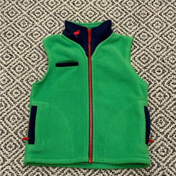 The Beaufort Bonnet Company Other - 🎉 EUC! 🎉 TBBC 2T Kelly Green Fleece Vest with Navy & Red Accents